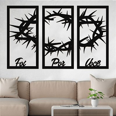 P43 - Trio de Painéis Decorativos - Foi Por Você