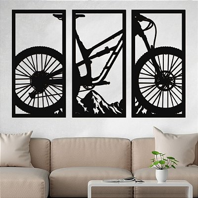 Trio de Painéis Decorativos - Bicicleta - P72