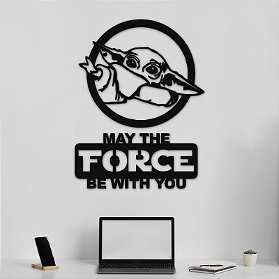 Quadro – Grogu – May the Force be with you – Baby Yoda – Star Wars