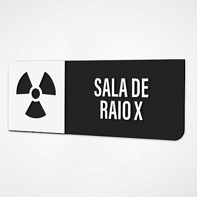 Placa Sinalização Indicativa Sala de Raio X - Preto e Branco