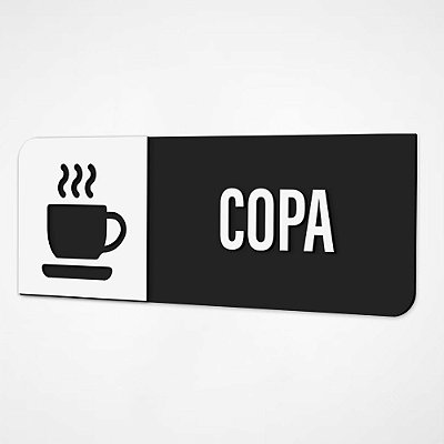 Placa Sinalização Indicativa Copa - Preto e Branco