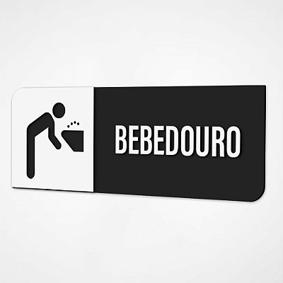 Placa Sinalização Indicativa Bebedouro - Preto e Branco