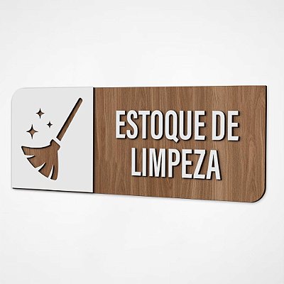 Placa Sinalização Indicativa Estoque de Limpeza