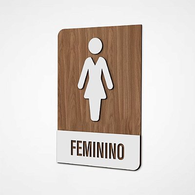 Placa Sinalização Indicativa Banheiro Feminino Vertical