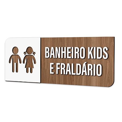 Placa Sinalização Indicativa Banheiro Kids e Fraldário