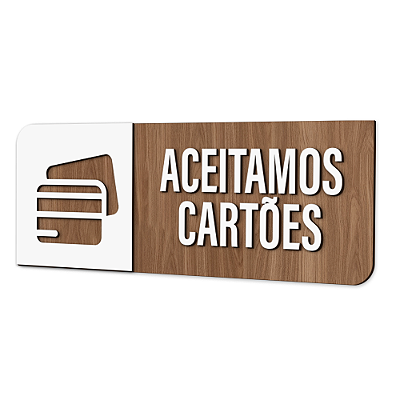 Placa de Sinalização Indicativa - Aceitamos Cartões