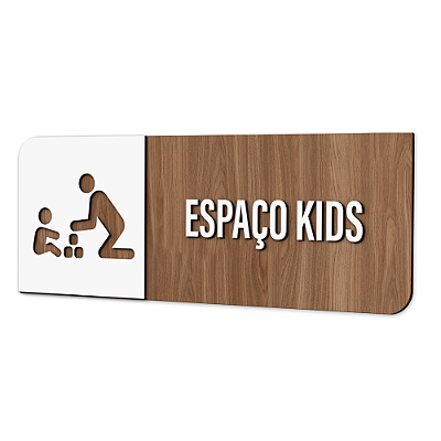 Placa de Sinalização Indicativa - Espaço Kids