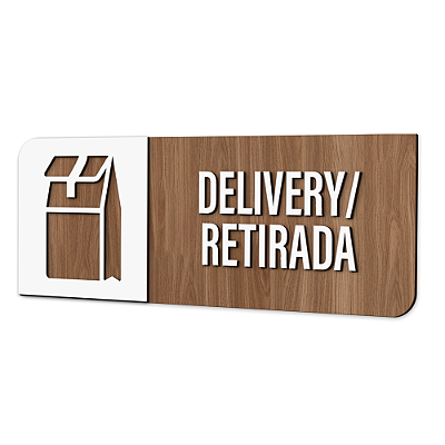 Placa de Sinalização Indicativa - Delivery Retirada