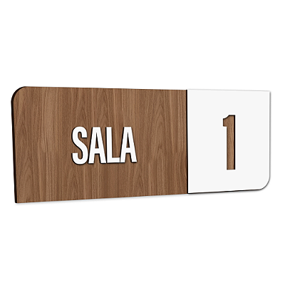 Placa Sinalização Indicativa Sala Numerada