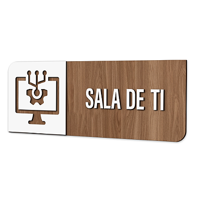 Placa de Sinalização Indicativa - Sala de TI