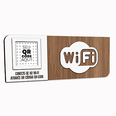 Placa de Sinalização Indicativa - Wi-Fi - QR-CODE - Lateral