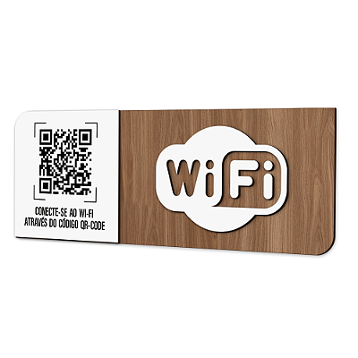 Placa de Sinalização Indicativa - Wi-Fi - QR-CODE - Lateral - Personalizada