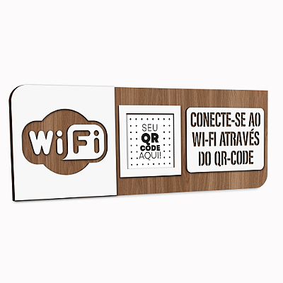 Placa de Sinalização Indicativa - Wi-Fi - QR-CODE - Centralizado