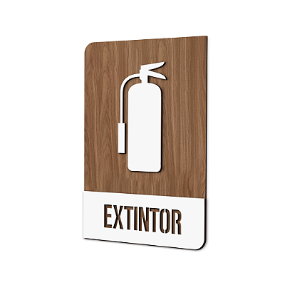 Placa Sinalização Indicativa Extintor de Incêndio Vertical