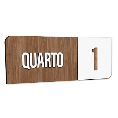 Placa Sinalização Indicativa Quarto Numerado
