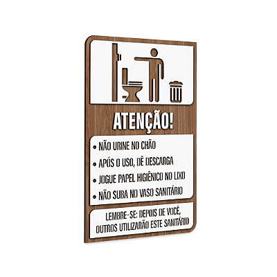 Placa Sinalização Indicativa Regras Uso Banheiro Masculino
