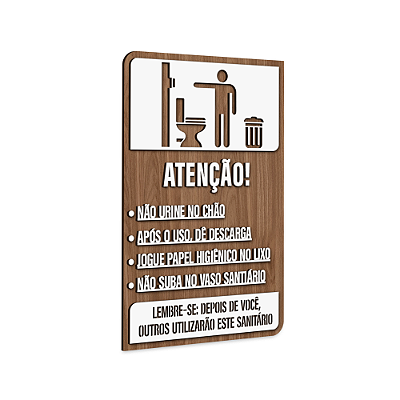 Placa Sinalização Indicativa Regras Uso Banheiro Masculino