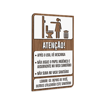 Placa Sinalização Indicativa Regras Uso Banheiro Feminino