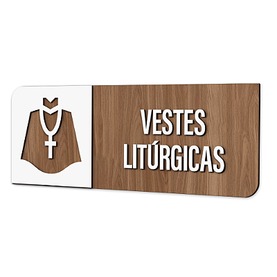 Placa de Sinalização Indicativa - Vestes litúrgicas