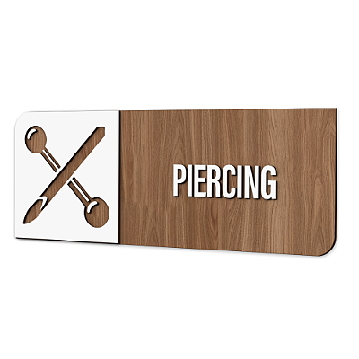 Placa de Sinalização Indicativa - Piercing