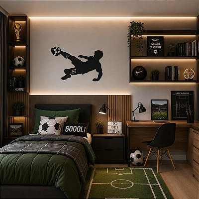 Aplique mdf - Jogador de Futebol Voleio Modelo 2 - Número Personalizado
