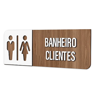 Placa de Sinalização Indicativa - Banheiro Clientes
