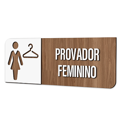 Placa de Sinalização Indicativa - Provador Feminino