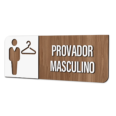 Placa de Sinalização Indicativa - Provador Masculino