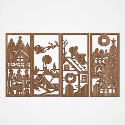 Painel - Natal - Conjunto 4 Peças Noite de Natal