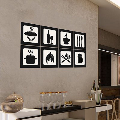 Quadros Decorativos para Cozinha - Café - Churrasco - Área Gourmet