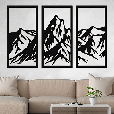 Trio de Painéis Decorativos - Montanhas - P61