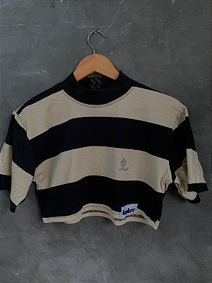 Cropped Listrada Caramelo