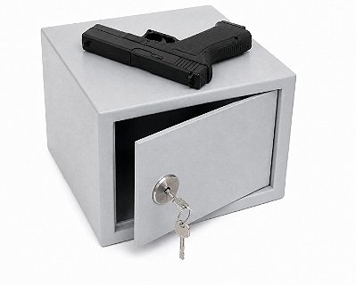 Cofre para Arma Curta com Chave Tetra - Pistola e Revólver - Armas Curtas CAC, Guarda Armas de Aço Pequeno