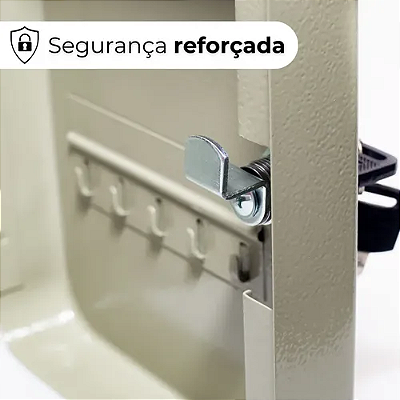 Claviculário 20 Chaves com Chaveiros em Aço - Porta Chaves para Escritório