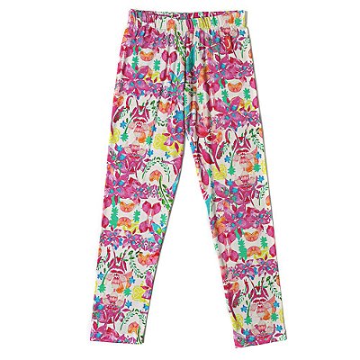 Calça Legging Infantil  Menina Jokenpô Floral Pink