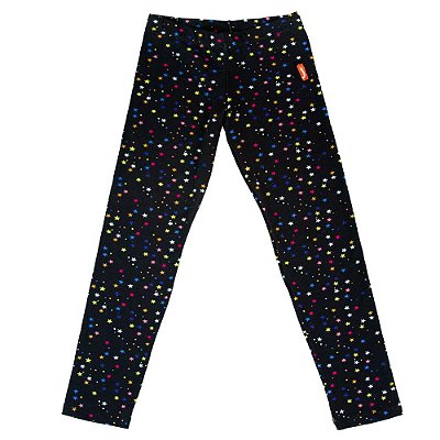 Calça Legging Infantil Menina Jokenpô Estrelas Preto