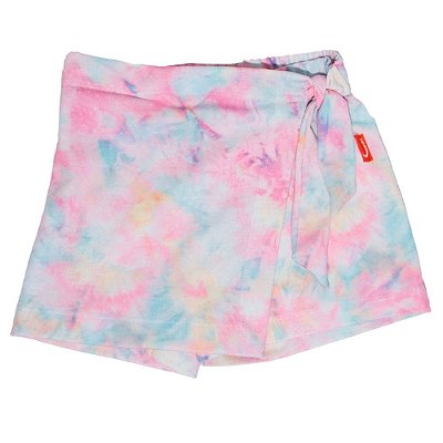 Saia Shorts Infantil Jokenpô Nó Tie Dye Feminino Rosa