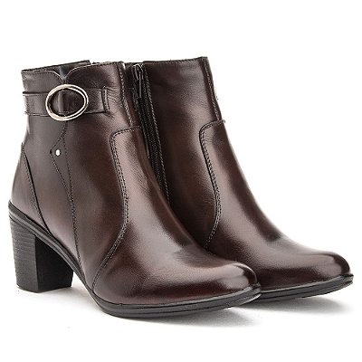 bota couro feminina promoção