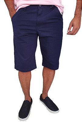 Bermuda Sarja Masculina Slim Exclusiva - Azul Marinho