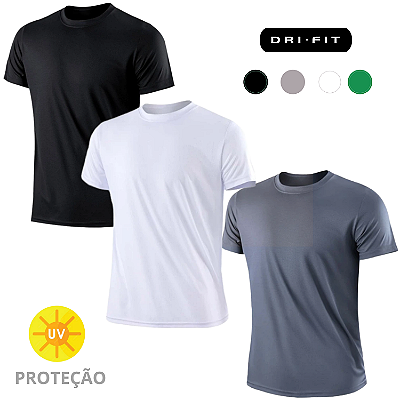 Camiseta Masculina Básica Dry Fit  Malha Fria Academia Premium - 4 CORES