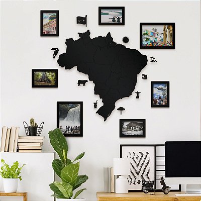 Painel de fotos de parede Mapa do Brasil