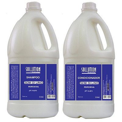 Shampoo e Condicionador Semi Di Lino 2L - Sollution Professional
