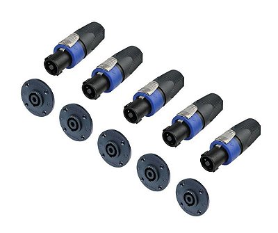 Kit Conector Neutrik Speakon 4 Polos 5 NL4FX + 5 NL4MPR