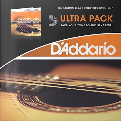 Ultra Pack Encordoamento D'addario Violão Aço 010 EZ900 + EJ15