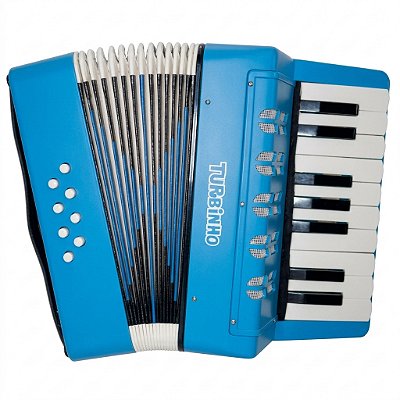 Acordeon Infantil Turbinho 17 Teclas 8 Baixos Azul Claro