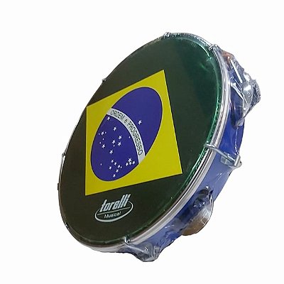 Pandeiro Torelli Injetado 10" Azul Brasil TP350AZ