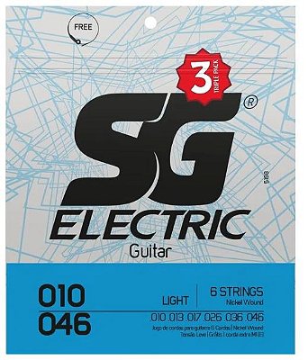 KIT 3 ENCORDOAMENTO GUITARRA SG 010-046 PACK COM 3