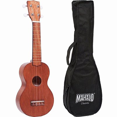 Ukulele Mahalo Kahiko Soprano MK1TBR Natural com capa