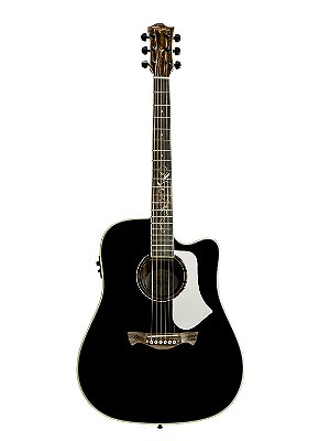 VIOLÃO TAGIMA FLORENS FS-200 BK FOLK EQ CEDRO SOLIDO B/S FLAMED OKOUME