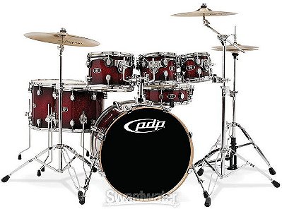 Bateria Pacific PDP X7 PDX722 Red/Black Fade Sparkle